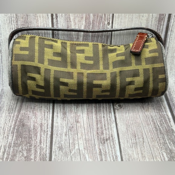 FENDI Zucca Vintage Mini Baguette Barrel Bag Top Handle Handbag RARE - Picture 5 of 16